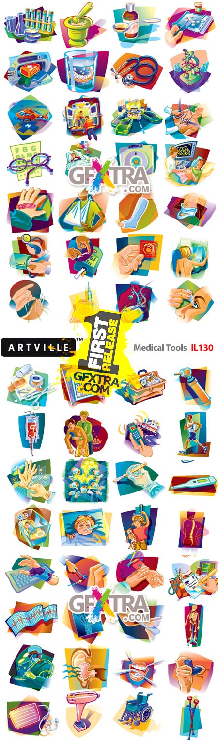 Artville Illustrations IL130 Medical Tools, 60xEPS