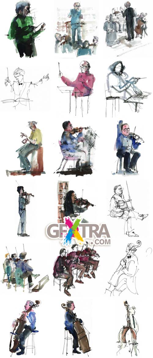 ArtVille Illustrations IL014 Classical Musicians