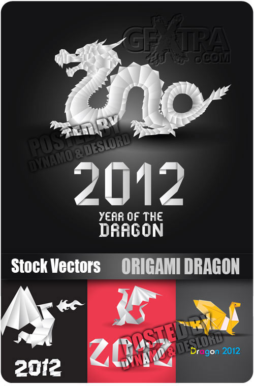 Origami Dragon - Stock Vectors