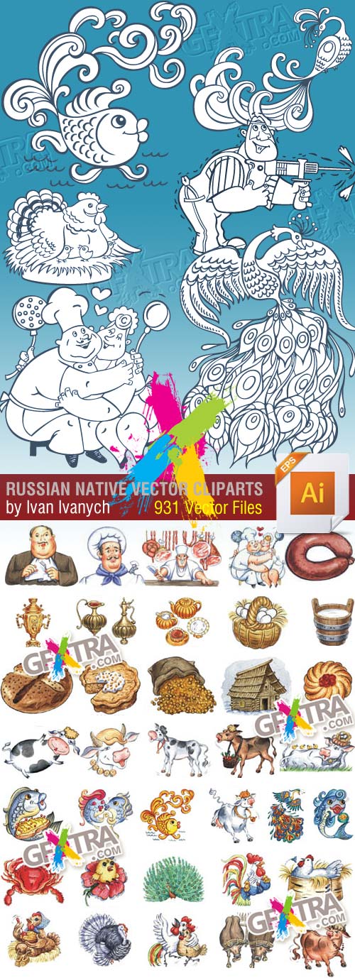 Russian Native Vector Cliparts by Ivan Ivanych - 931 AI files Russian Native Vector Cliparts by Ivan Ivanych - 931 AI files