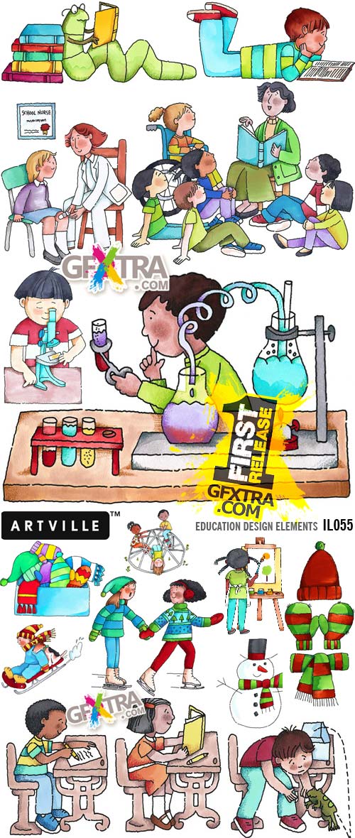 Artville Illustrations IL055 Education Design Elements