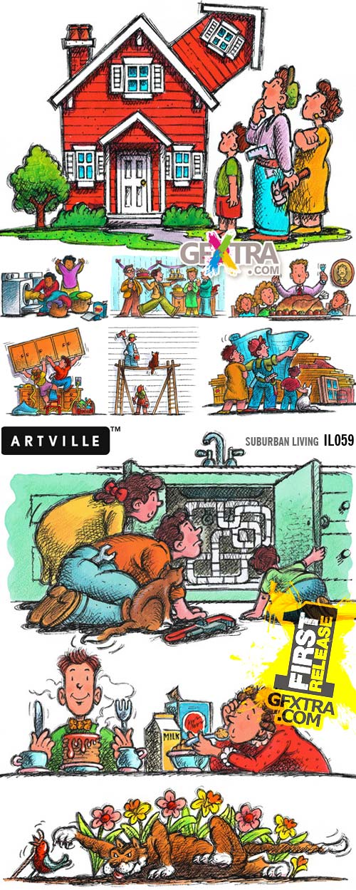 Artville Illustrations IL059 Suburban Living