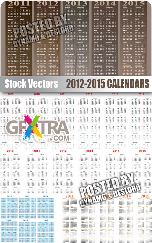 2012-2015 Calendars - Stock Vectors