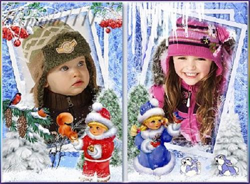 Two New Year Frames for boy and for girl