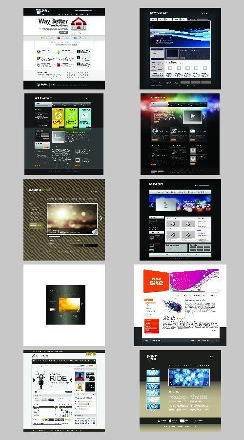 Exclusive Set of Website Templates, 50xEPS