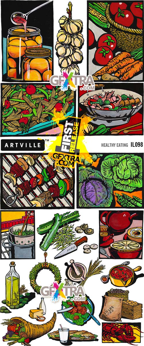 ArtVille Illustrations IL098 Healthy Eating