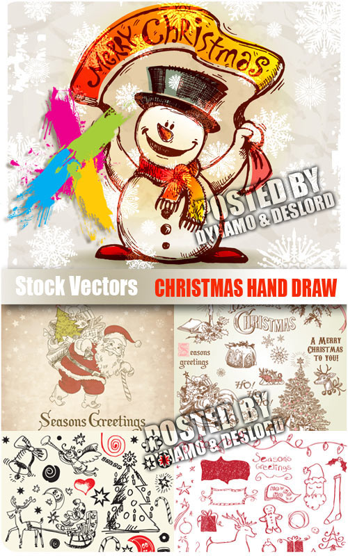 Christmas hand drawn - Stock Vectors