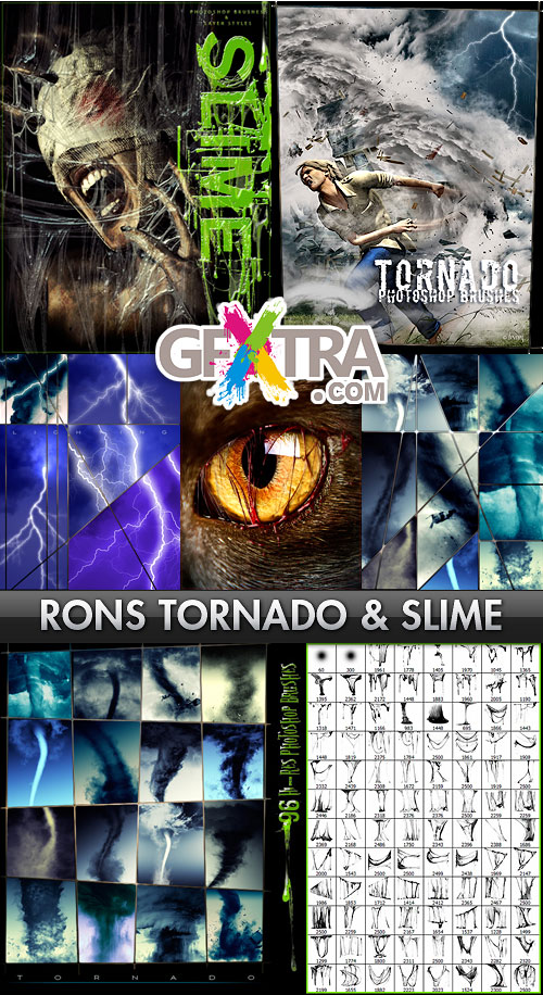 Rons Tornado & Slime Photoshop Brushes