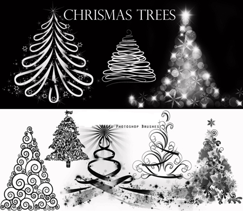 Christmas Tree Brushes set