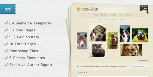ThemeForest - Animal House - E-Commerce and Blogging Template Rip