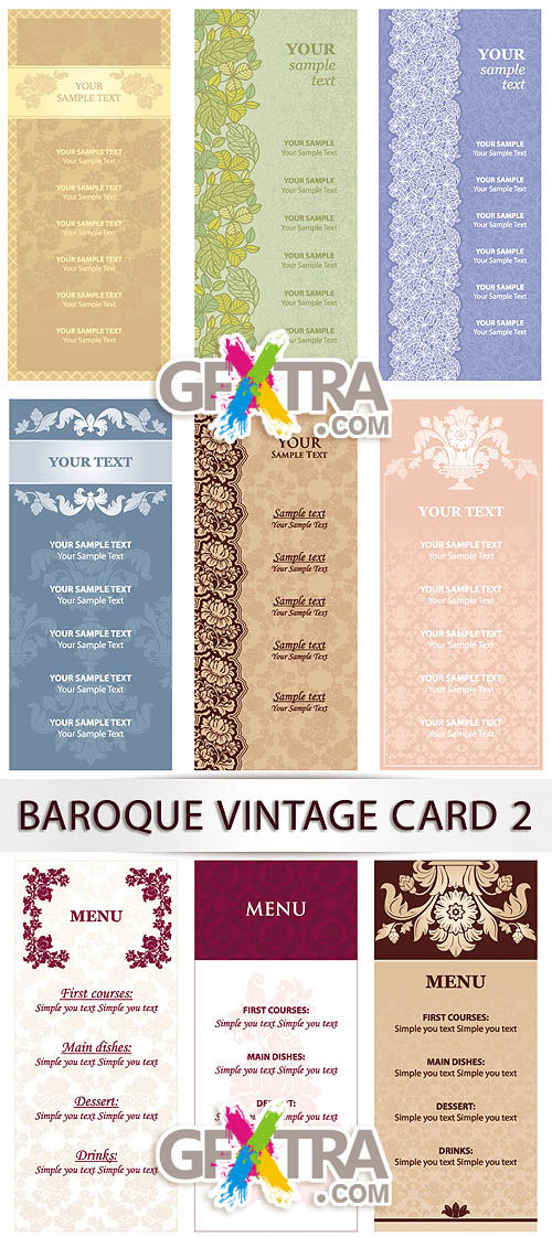 Vector clipart - Baroque vintage card 2