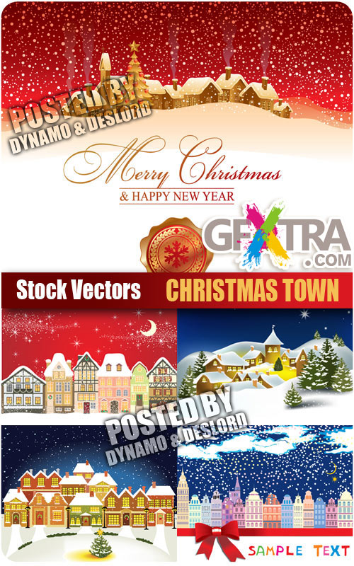 Christmas town - Stock Vector