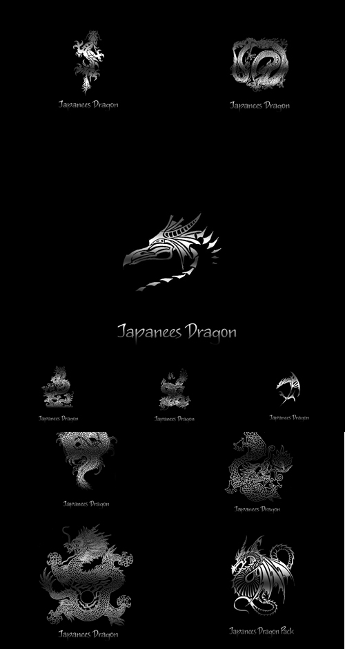 Japanese Dragon Pack psd