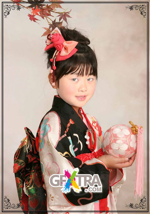 Templates for Photoshop - Children  In Kimonos - Gfxtra
