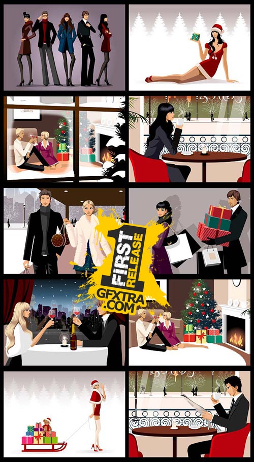 ZZVe 049 Romantic Winter, JPG Illustrations