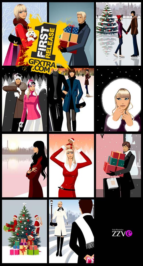 ZZVe 049 Romantic Winter, JPG Illustrations