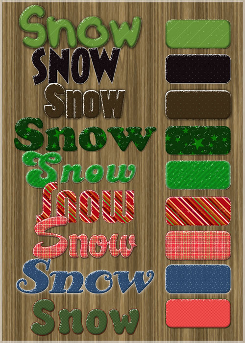 Snow text styles for Photoshop