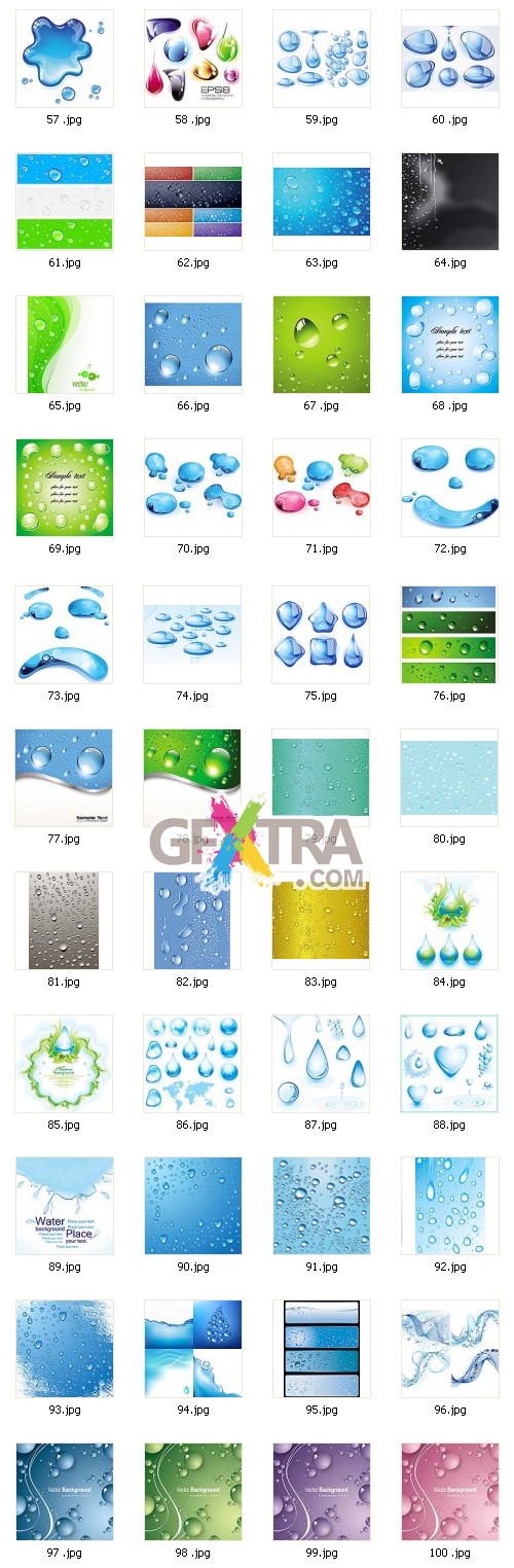 Water Drops, Bubbles, Splashes, Backgrounds Vector Pack