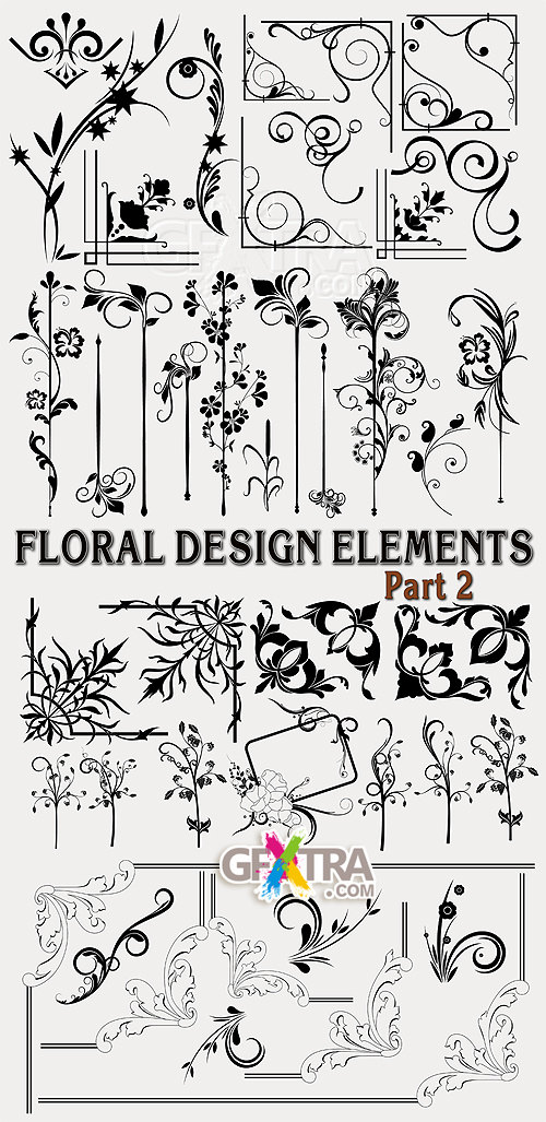 Vector clipart - floral design elements 2