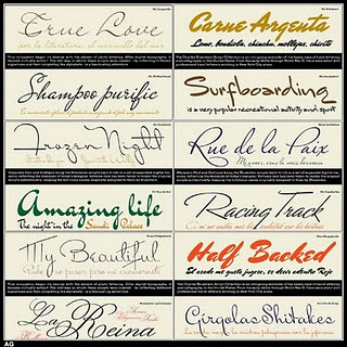Collection of Charles Bluemlein Scripts Fonts