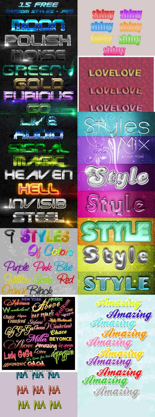 Layer styles for Photoshop pack 10