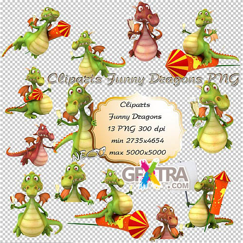 Cliparts Funny Dragons PNG