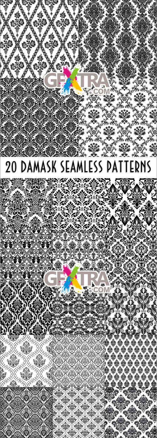 Vector clipart - 20 Damask Seamless Patterns