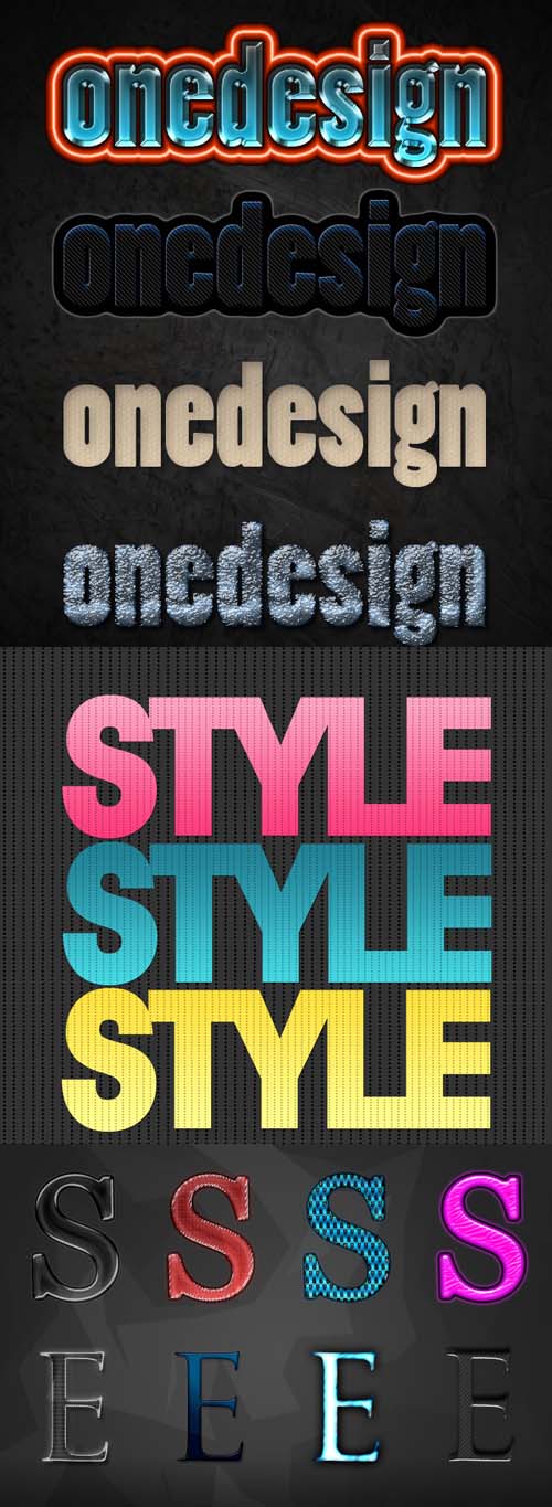 Text layer styles for Photoshop pack 8