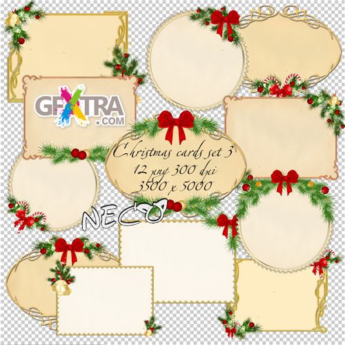 Christmas cards cliparts set 3