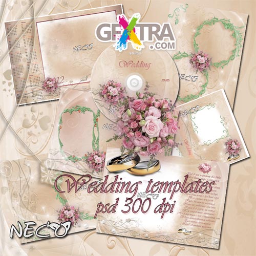 Set of wedding templates - The Pink pearl