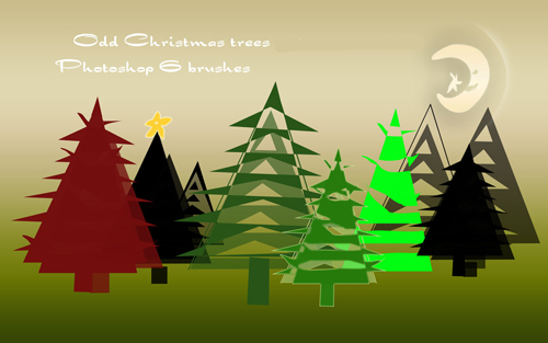 Odd Christmas trees brushes