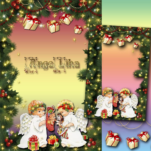 Holiday Frame - Christmas angels