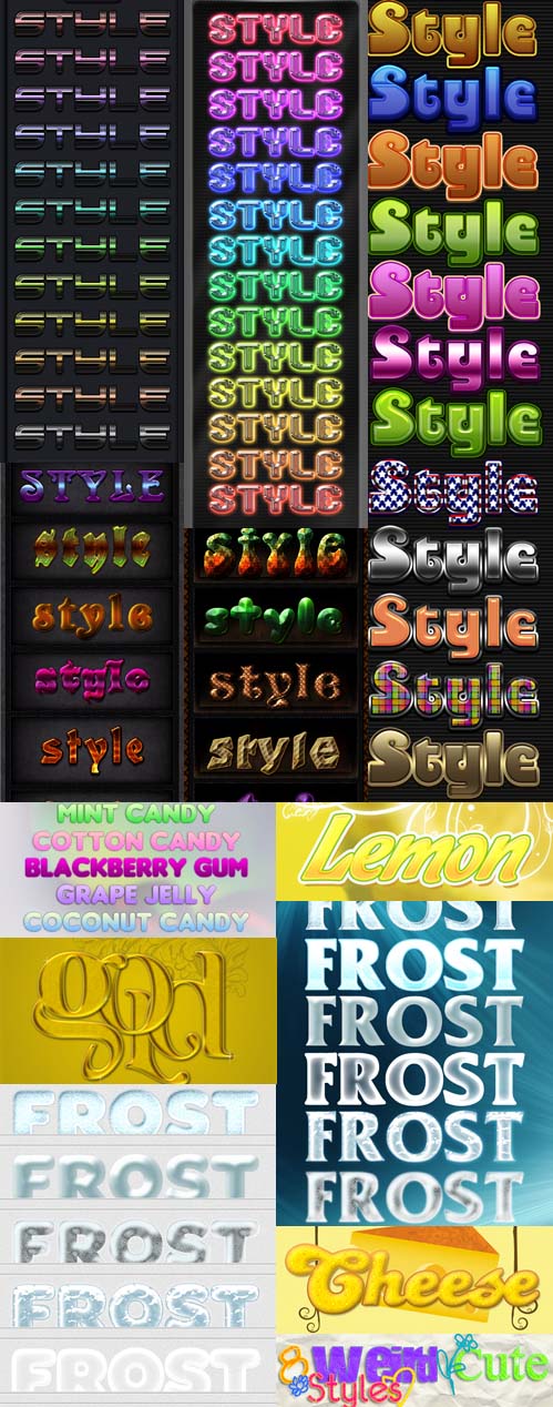 Text layer styles for Photoshop pack 15