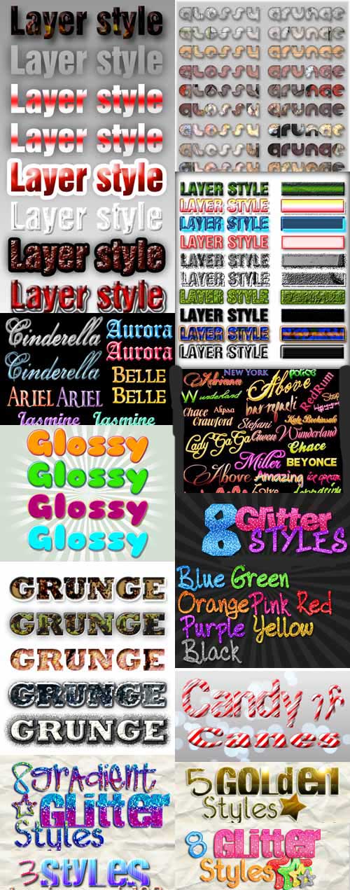 Text layer styles for Photoshop pack 14