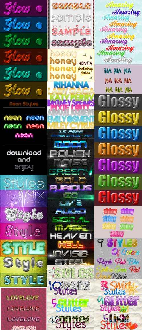 Text layer styles for Photoshop pack 16