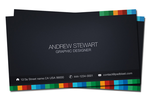 PSD Business Card Template 2012 - Dark Theme