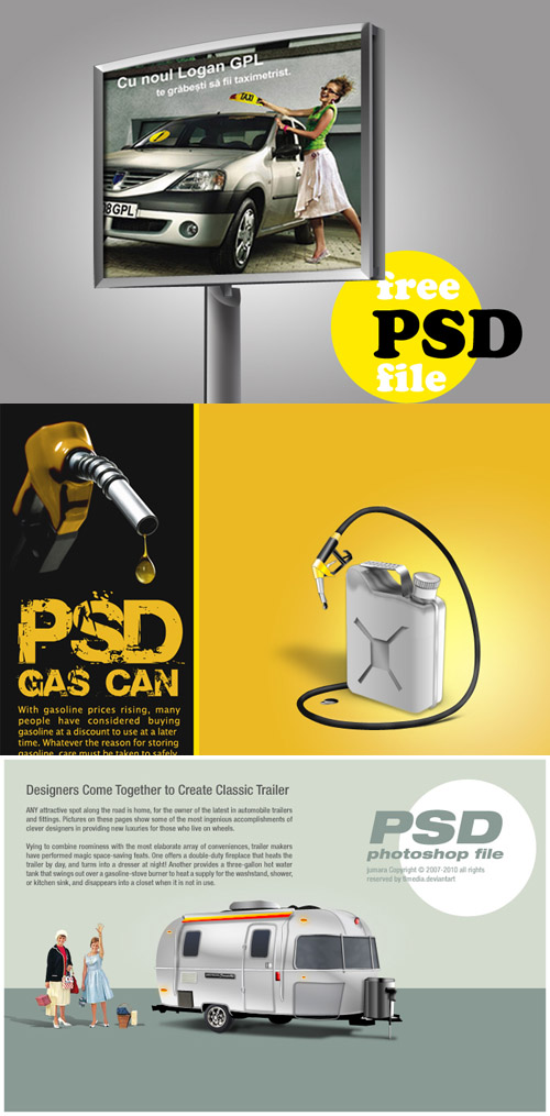 Billboard PSD, Gas PSD and classic trailer PSD
