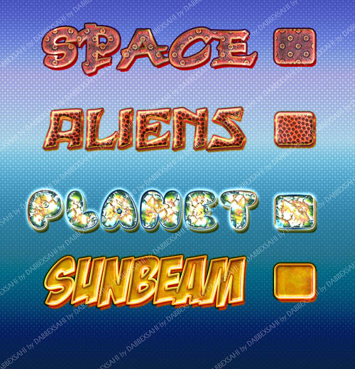 Space and Planet Text Styles
