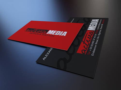 Red Media Business Card Template