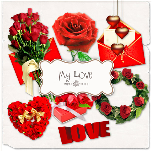 Scrap-kit - Happy Valentines Day - Love PNG Cliparts 2012 Part 2 (Red Style)