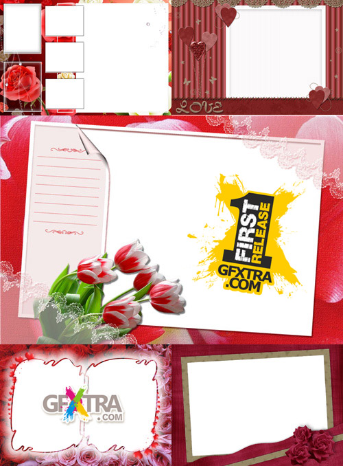 Collection of Photo frames for Valentine\'s Day pack 6