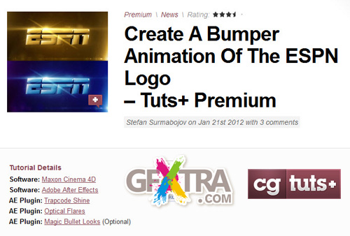 Create A Bumper Animation Of The ESPN Logo, Part 1 & 2 Cinema 4D & AE – Tuts+ Premium