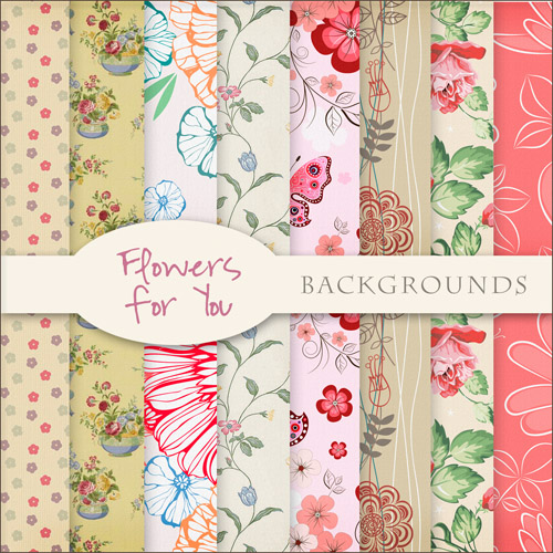 Romantic Textures 2012 - Love Flowers Backgrounds Vol.2