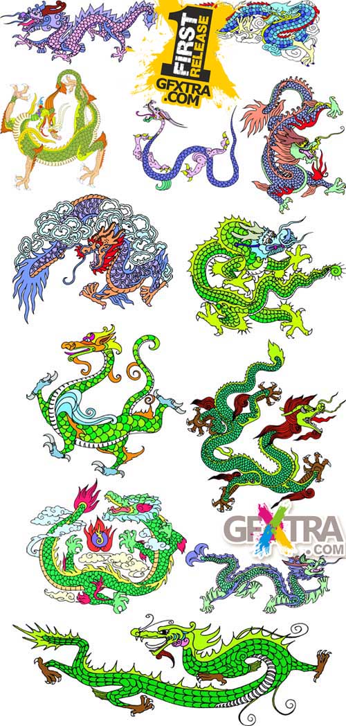 A collection of dragons Psd 2012 for Photoshop