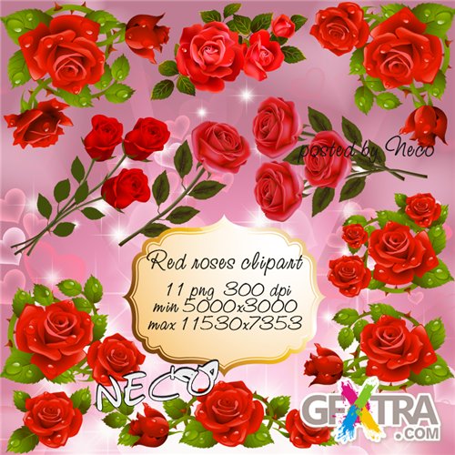 Clipart red roses PNG
