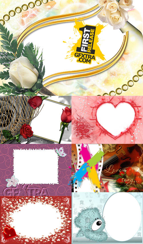 Collection of Photo frames for Valentine\'s Day pack 12