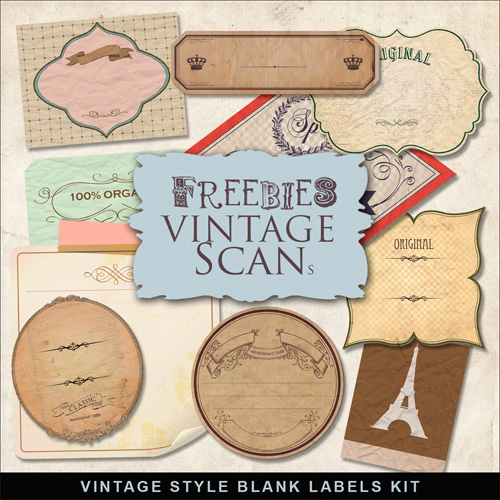 Scrap-kit - Blank Labels Vintage Style - PNG Cliparts 2012