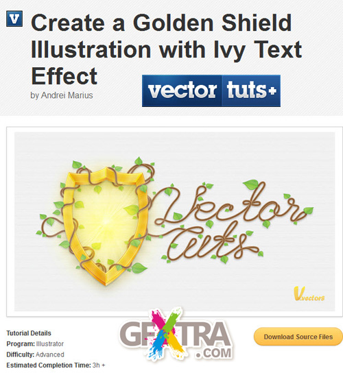 Create a Golden Shield Illustration with Ivy Text Effect - Tuts+ Premium Tutorial