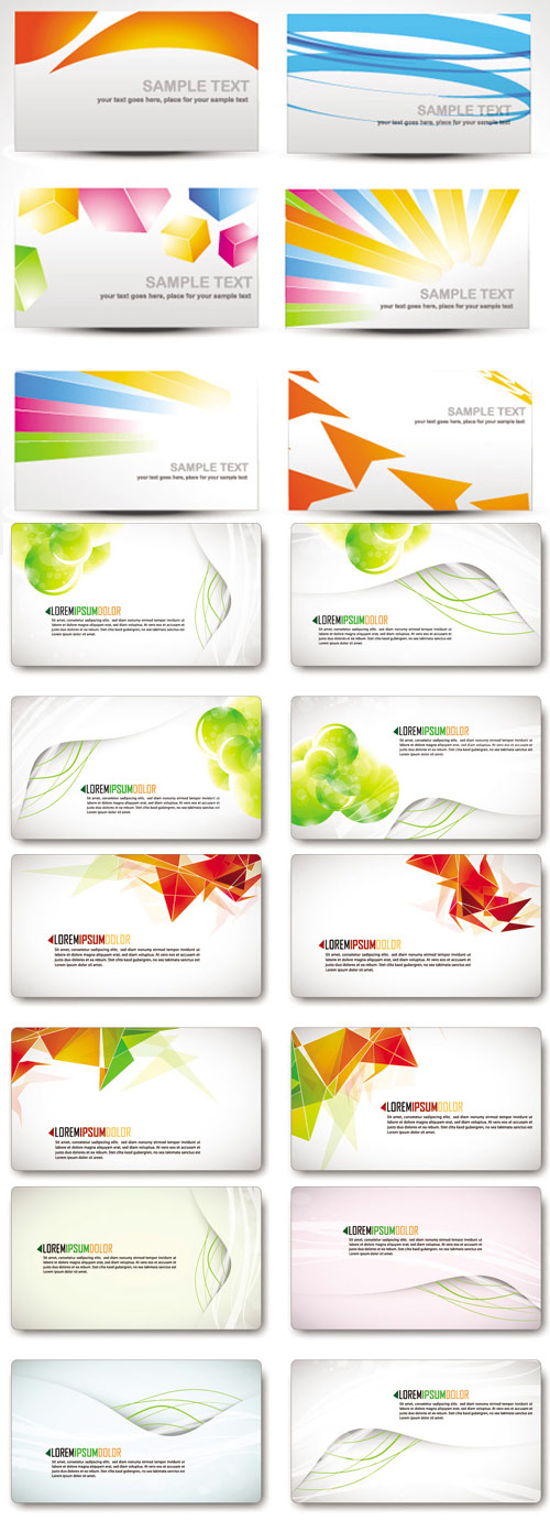 Clorored Vector Business Cards