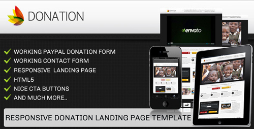 ThemeForest - Donation landing page template - responsive - Rip